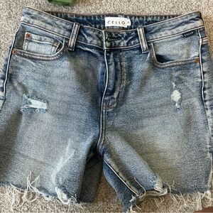 Cello Blue Distressed Denim Shorts